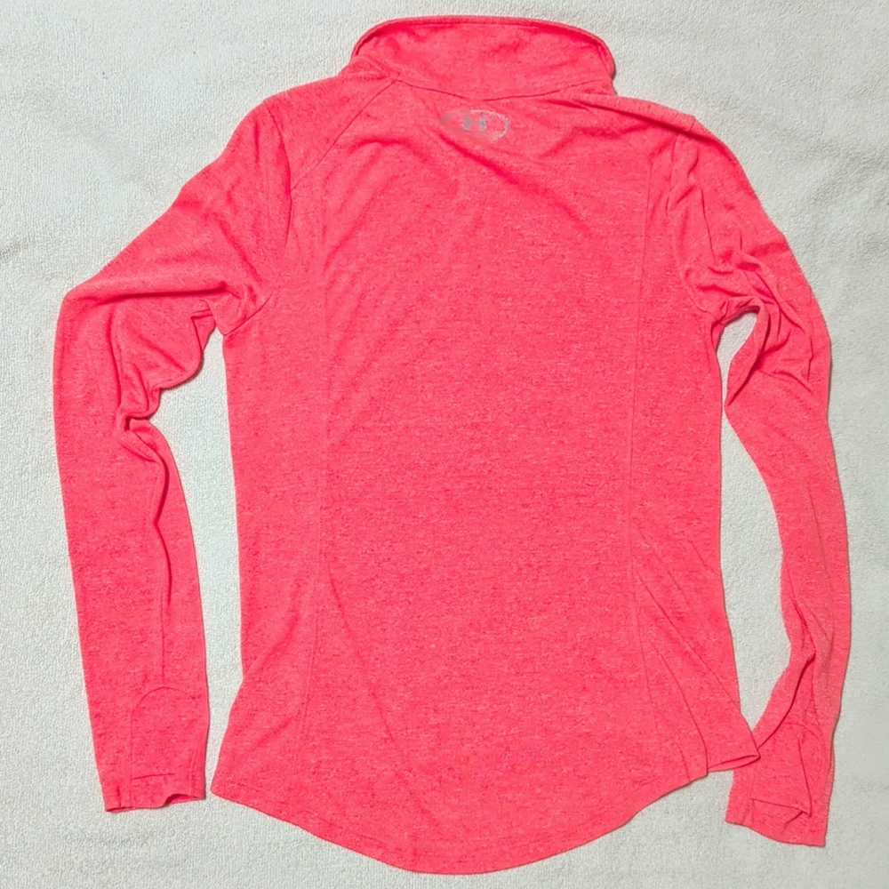 Size Sm Under Armour EUC Vibrant Peachy 1/2 Front zip long sleeve pullover - Picture 11 of 14